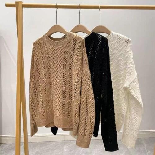 Fyion Runway Fashion Women Sweater 2021 High Quality Winer Long Sleeve Solid Sequins Knitted Cashmere Pullover Sweater