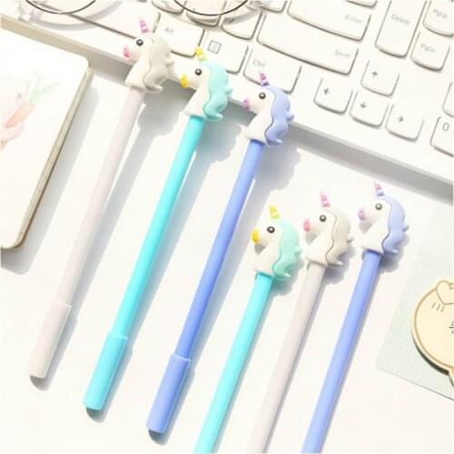 1piece Lovely Unicorn Gel Pen High-quality Colorful Candy Cute Ink Black School Writing Office Supply Stationery Escolar