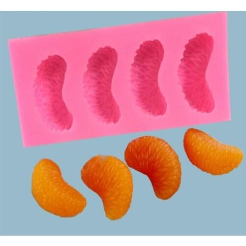1Pc Pink Four Oranges Silicone Fruit Mold Chocolate Biscuit Candy Jewelry Cake Mold Fondant Tangerine Peel Cake Decoration