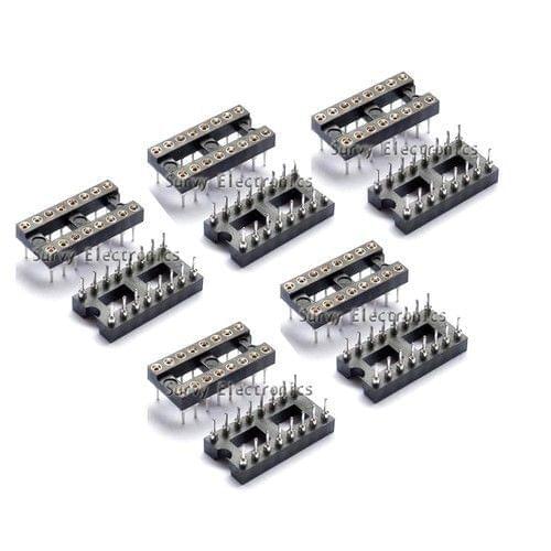 10pcs Round Hole 16pin Pitch 2.54mm DIP IC Sockets Adaptor
