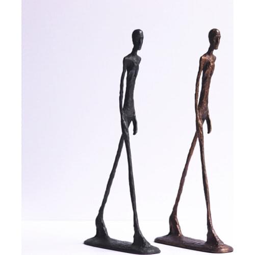 100% brass Handmade Crafts Character Statue Walking man Giacometti Person figure Walker Sculpture Home Decoration Office decor