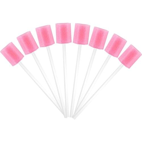 100pcs Disposable Oral Care Sponge Swab Tooth Cleaning Mouth Swabs With Stick Sponge Head Cleaning Cleaner Swab