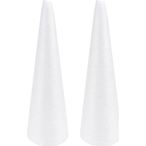 2PCS Cone Shape Foam White Foam Cone Shapes Modelling DIY Children DIY Handmade DIY Modelling Crafts Decoration Cone Polystyrene