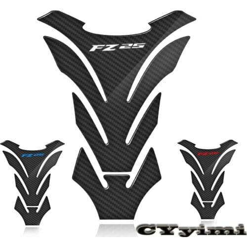 3D Carbon Fiber Motorcycle Fuel Tank Pad Cover Protector Decal Stickers For Yamaha FZ25 FZ 25