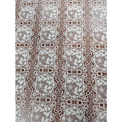 African Cord Water soluble Lace 2019 Latest French guipure Lace Fabric Nigeria For Evening Dress High Quality white lace fabric