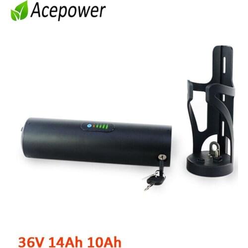 Water Bottle eBike Battery 36V Samsung/LG Sanyo 14Ah Brand 10Ah Batteries for Bafang BBS02 BBS01 TSDZ2 500W 350W 250W Motor