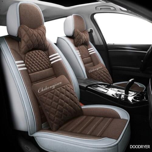 DOODRYER flax car seat covers For audi a6 4f a4 a3 a5 q3 q5 q2 lada xray mitsubishi pajero skoda octavia nissan leaf seat cover