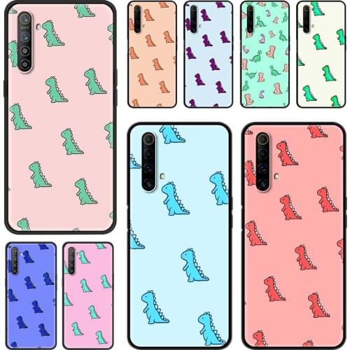 Phone Case For Realme GT Neo 8 7 6 5 Pro V15 V13 C25 C21 C20 C15 X50 X7 Q2 XT Cover Cute dinosaur