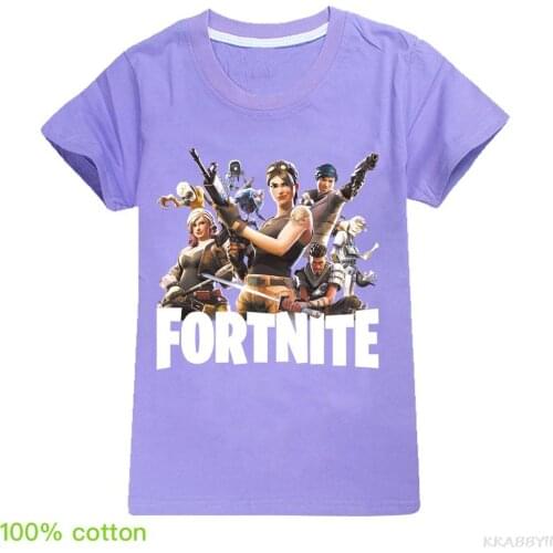 Fortnites Girls Kids Summer O-Neck Cotton T Shirt Children Boys Short Sleeve T-shirt Tees Tops Clothes Various Colors