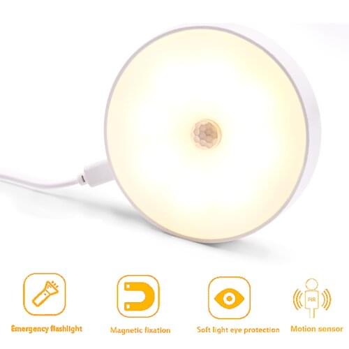Motion Sensor Night Light Magnetic Base Wall Lamp Human Body Infrared Sensors Cabinet Lights for Corridor Bedroom Decor Lighting