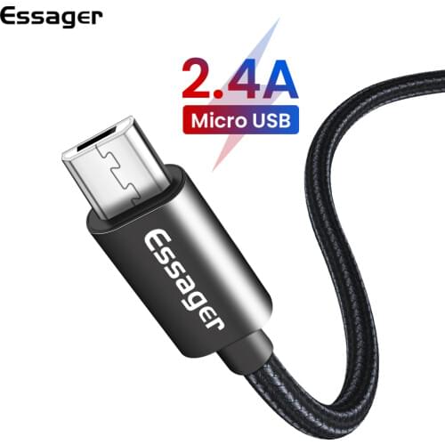 Essager Micro USB Cable Fast Charging Charger 2.4A Data Cable For Samsung S10 Xiaomi 9 Microusb Cord Android Mobile Phone Cables