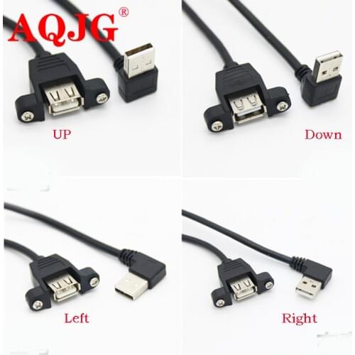 10pcs USB Male to Famale Cable 90 degree USB Extension Cable Computer Motherboard Panel Mount USB Tailgate Cable Left Right