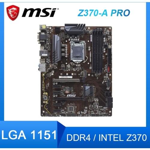 MSI Z370-A PRO LGA 1151 (300 Series) Intel Z370 PC SATA 6Gb/s USB 3.1 ATX Intel Desktop Motherboard set