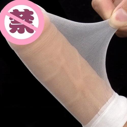 Man Handjob Penis Cover Stocking Open Head Fashion Masturbation Tight Hot Foreplay Dildo Sleeve Erotic Sex Toys For Man Supplies