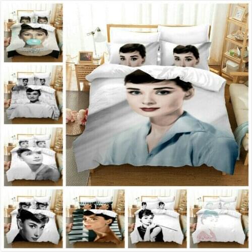 Audrey Hepburn Home Textile Pillow Case 3D Bed Linen Duvet Covers Comforter Bedding Sets Bed Set Home Decor Bedding