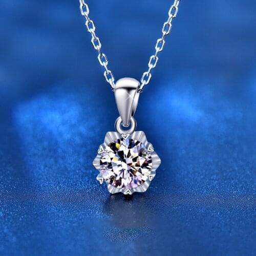 Moissanite Necklace 1ct 2.4g White Diamond 45cm 925 Silver Necklaces For Women Wedding Six Pointed Star Pendants Jewelry Fashion