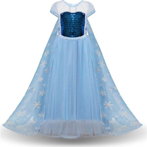 Disney Princess Girls Dress Kids Dresses for Girls Christmas Dress Up Costume Party Frozen Sequin Girl Clothes New Year Elegant