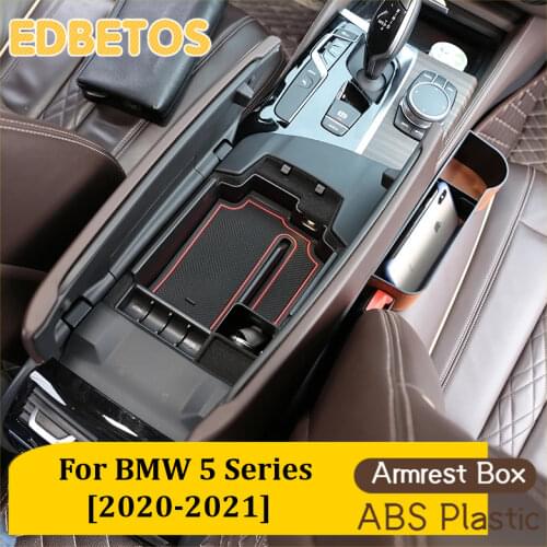 Car Armrest Box Storage For BMW 5 Series G30 G31 2020 2021 Central Console Storage Box Interior Organizer Accessories