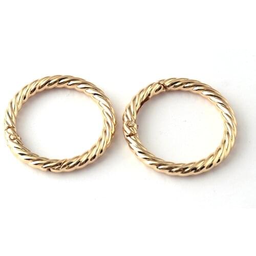 Spring Clasp Necklace Trigger Clasp Metal O Ring Round Clasp Gold Spring Gate Snap Clip Spring Buckle for Chain Purse Key Jewele