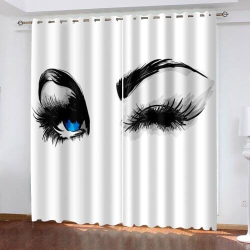 Luxury Blackout 3D Window Curtain For Living Room black and white curtains personality curtains