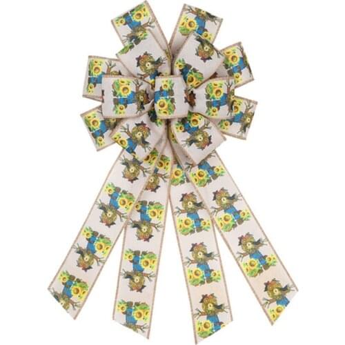 Pumpkin Bow Pendants Gift Bows Harvests Festival Decor For Halloween Party Holiday Home Indoor Outdoor Convenient Day Decoration