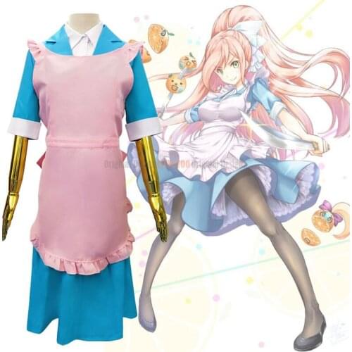 Yukizome Chisa Cosplay Maid Outfit Danganronpa 3 Chisa Yukizome Costumes Womens Maid Uniform Skirts Full Set Free shipping