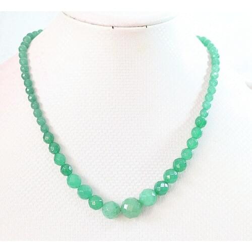 Green aventurine chalcedony jades stone 6-14mm round faceted beads new diy necklace 18"B642