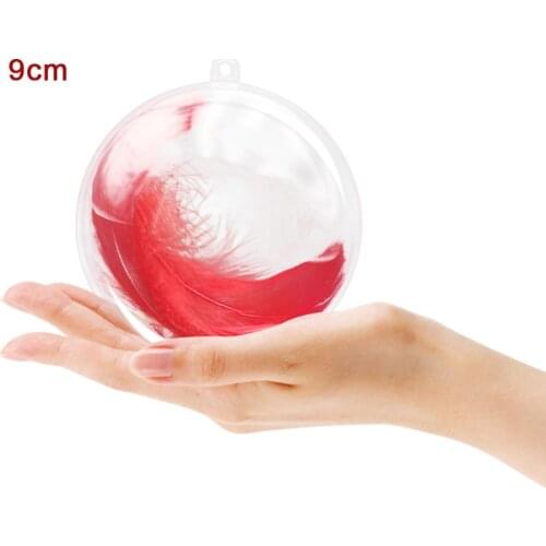 7cm-9cm Christmas Ball Tress Decorations Transparent Open Plastic Clear Bauble Ornament Gift Present Box Decoration 20PC/10Pair