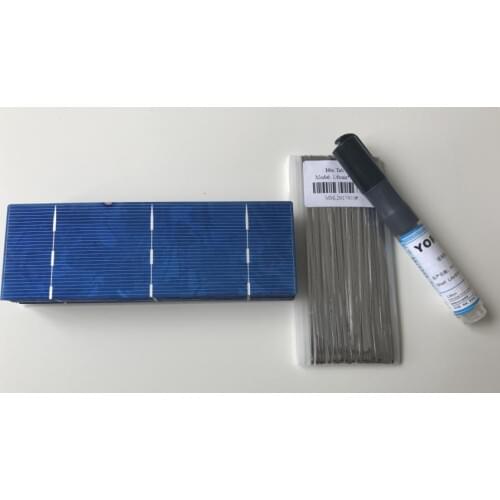 20pcs 156mm*52mm solar cell 1.4W 0.5V for DIY solar panel 6x2 Polycrystalline soalr cell + Enough Tabbing wire + 1pcs Flux pen
