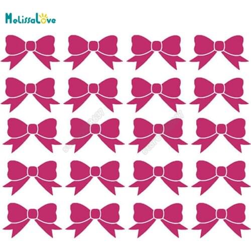 48/set Bow Tie Sticker Small Princess Birthday Invitation Seal Party Nursery Baby Shower Removable Vinyl Wall Stickers B381