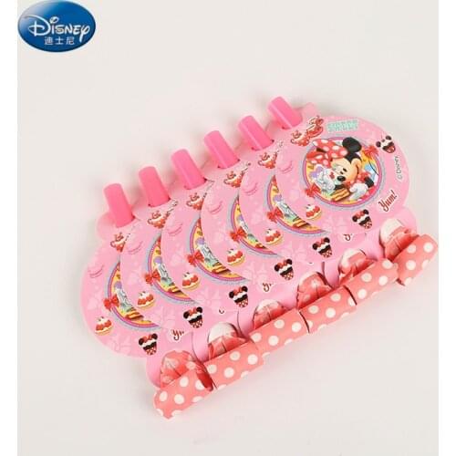 6pcs/lot Minnie Mouse beautiful Cartoon Blowouts Baby Party Blowouts Noise Maker Party Supplies Wedding Decoration