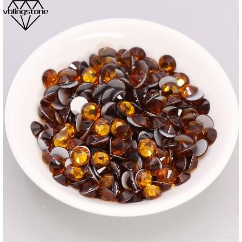 Shining Amber Color Rhinestones Nail Art Rhinestone Flat Back Glass Stones And Crystals Glue On Nail Non Hotfix Strass