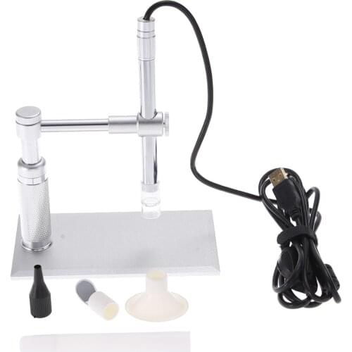 2MP USB Digital Microscope 500x 8 LED Camera Stand Microscopy CMOS Sensor 2 Megapixel Light Source 8 LED Control Wheel Adjust