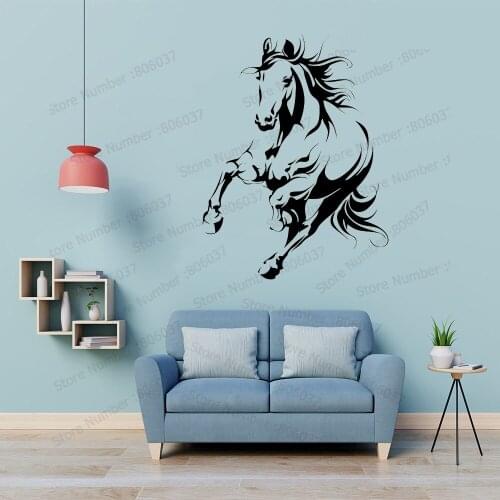Wild Animal Horse Wall Decal Running Horse Vinyl Stickers Home Decoration Animals Theme Wall Poster PVC Carving Sticker WL606