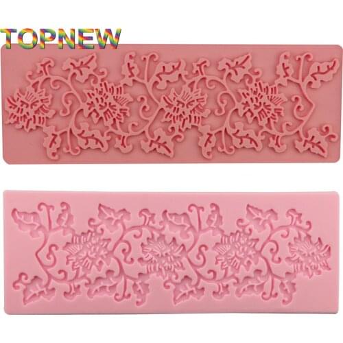 DIY Flower Vine lace Silicone Mold Fondant Cake Decorating Baking Tools 2356