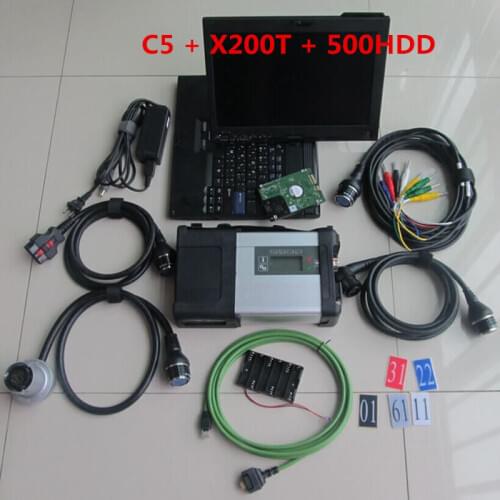 For MB STAR C5 with laptop X200T touch screen 500GB HDD newest software sd connect c5 diagnostic scanner tool ready to use DHL
