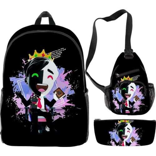 Dream SMP Ranboo Merch School Backpack Set 3 Pieces Boys Girls Backpacks Travel Crossbody Bag Pencil Case Kids Backpack