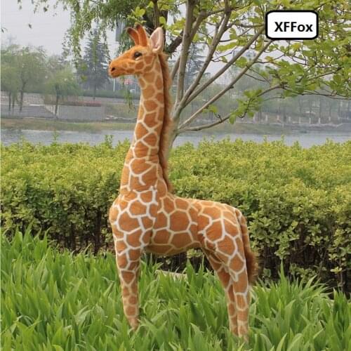 Middle plush real life giraffe toy simulation standing giraffe doll birthday gift about 120cm xf0927