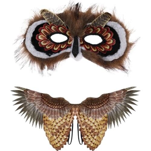 Carnival New Childrens Owl Mask Wing Set Cosplay Party Stage Performance Decoration Props Wing Decorations For Party