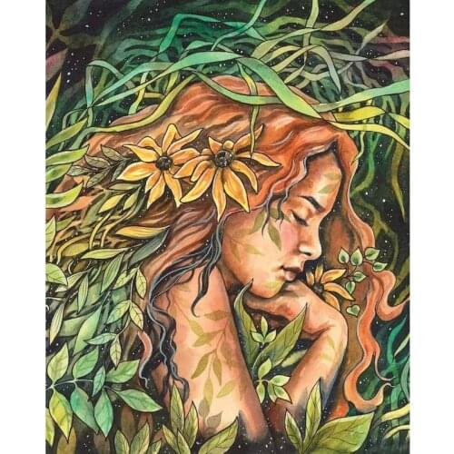 GATYZTORY Painting By Numbers Plant Woman Drawing On Canvas Figure Oil Painting DIY Kits Home Decor Framed