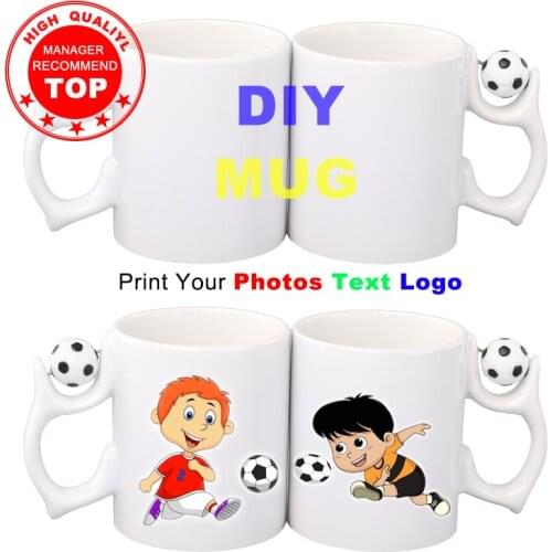 Customize photo football Mug Print of Your Logo image cup Diy ceramics coffee Mugs Personalized Kitchen Drinkware Unique Gift