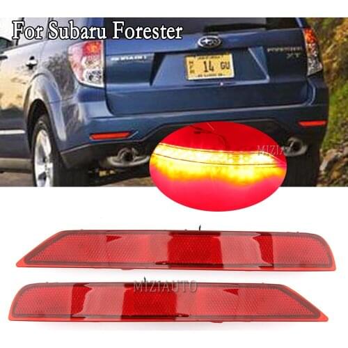 MIZIAUTO 2Pcs LED Rear Bumper Reflector Light For Subaru Forester 2008-2017 Rear Brake Tail Light Fog Lamp Car Accessories