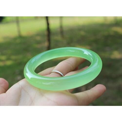 Natural agate green jade bangle hand-carved jade bracelet real green jade bangles jadeite jade jewelry bracelets for women