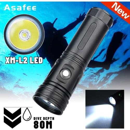2021 New Powerful Brightest Diving Flashlight 1600LM IPX8 Waterproof Dive Underwater 80 Meter Lamp Dive Light Camping Lanterna