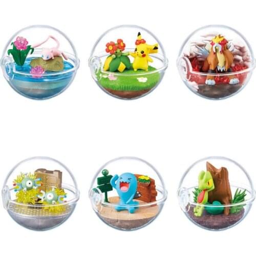 New Pokemon Bikachu Mew-two Mu Shou Palace Toy Cute transparent Collection Childrens holiday gift Small ornaments Elf ball doll