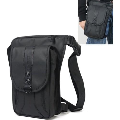 Men Nylon Fanny Pack Leg Drop Hip Belt Bag Waterproof Motorcycle Rider Male Messenger Cross Body Bum Thigh Waist Pack Bags