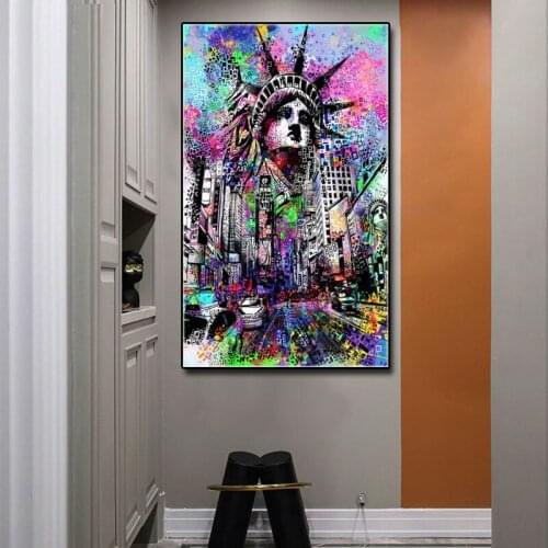 Sculpture Graffiti Posters And Prints New York City Landscape decorative Picture Modern Wall Art Paintings For Living Room Decor