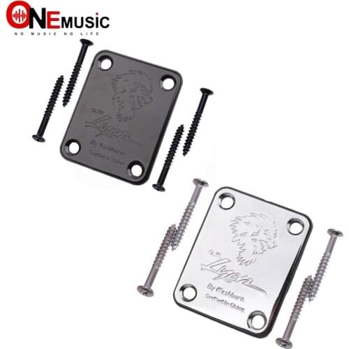 Electric Bass Guitar Neck Joint Plate with LOGO Chrome Connecting Strengthen Guitar Accessories