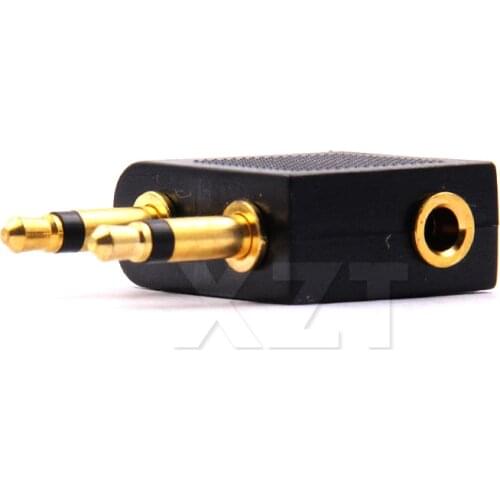 2pcs/lot 3.5mm Stereo Airline Airplane Earphone Headphone Headset Jack Audio Adapter Gold-plated Converter new high quality