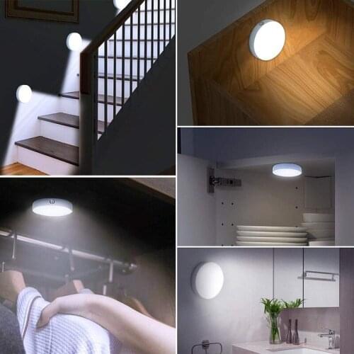 LED Touch Dimmable Night Light USB Rechargeable Under Cabinet Puck Night Lamp Magnet Stick on Closet Lights for Counter Kitchen